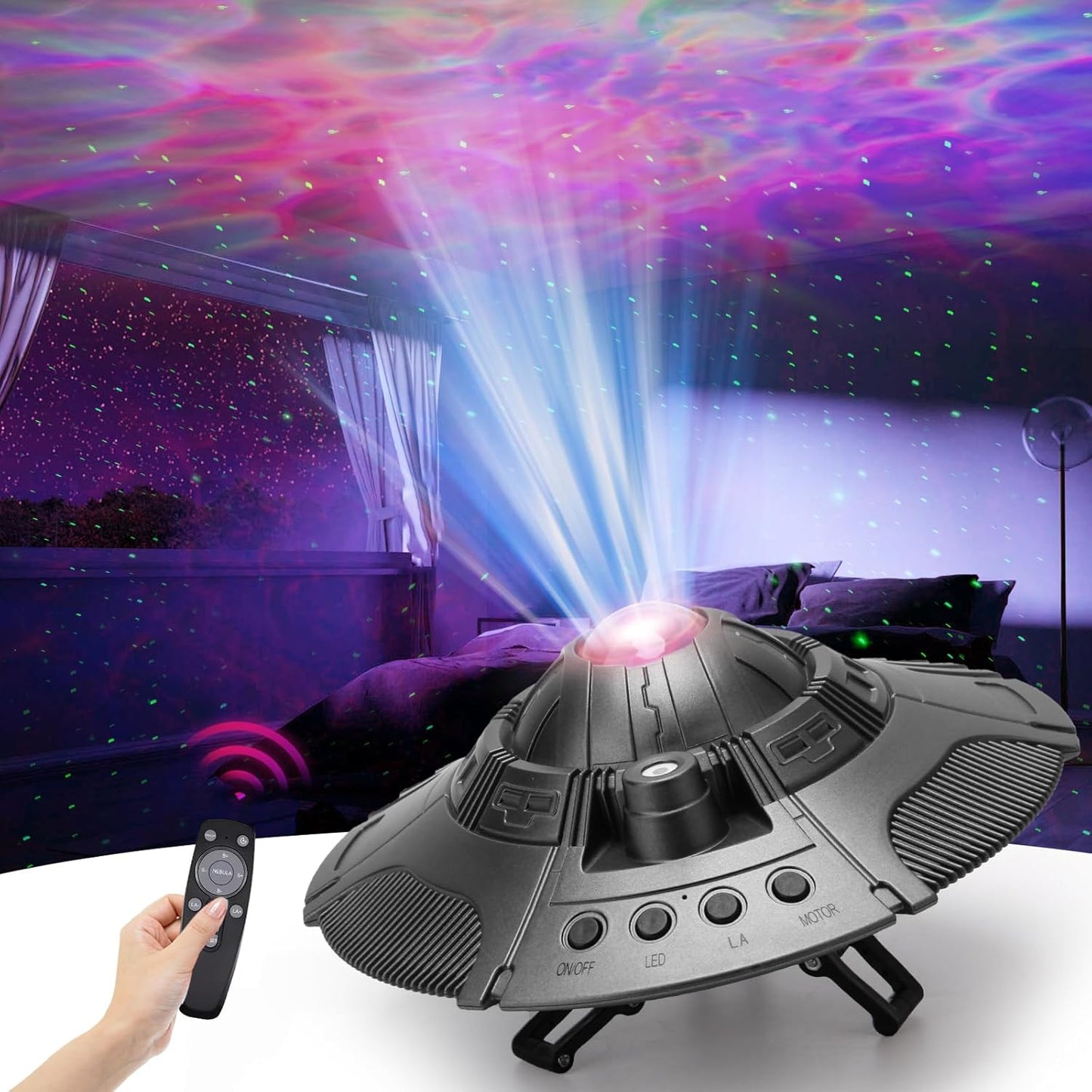 Proyector Galaxia OVNI Lampara Led Nebulosa