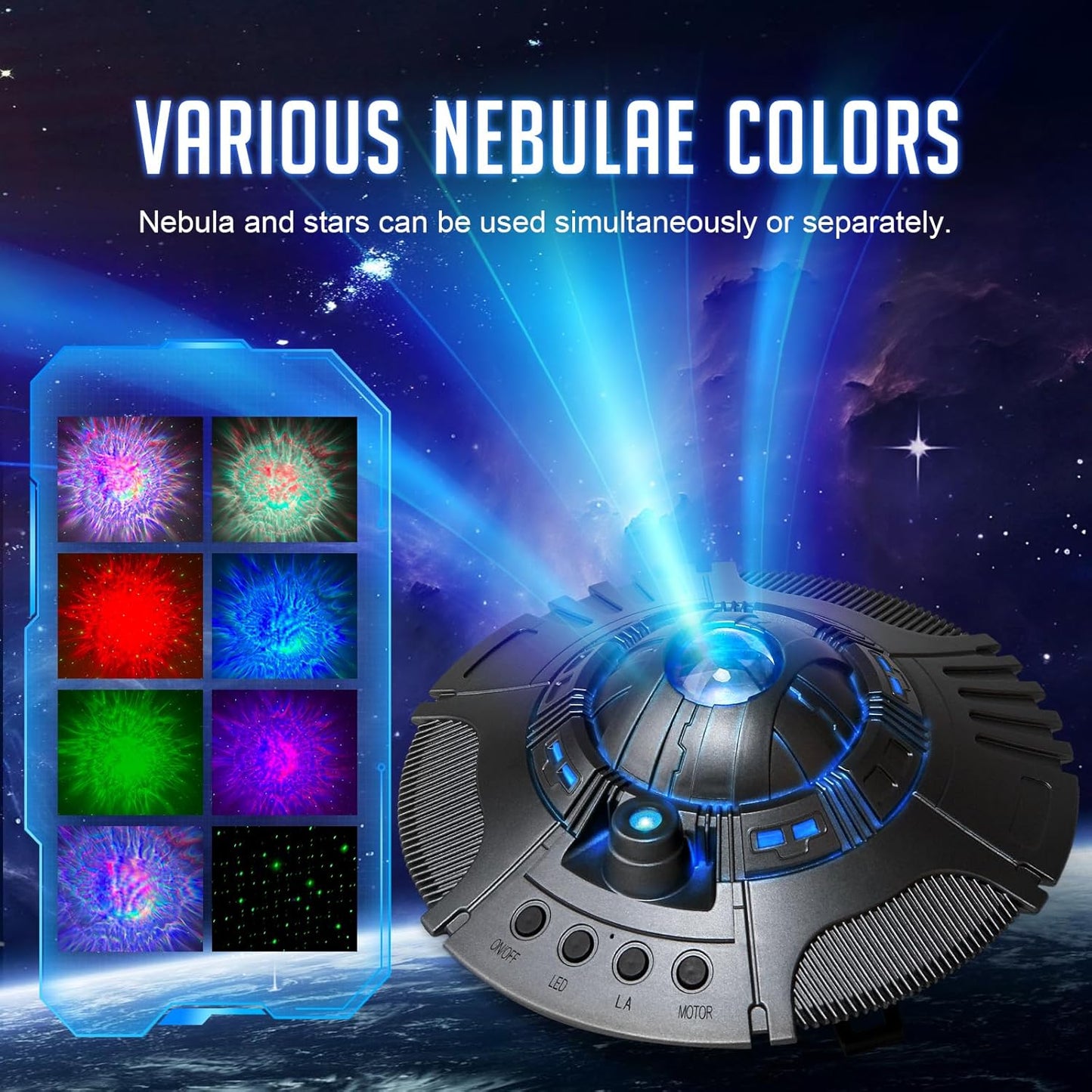 Proyector Galaxia OVNI Lampara Led Nebulosa