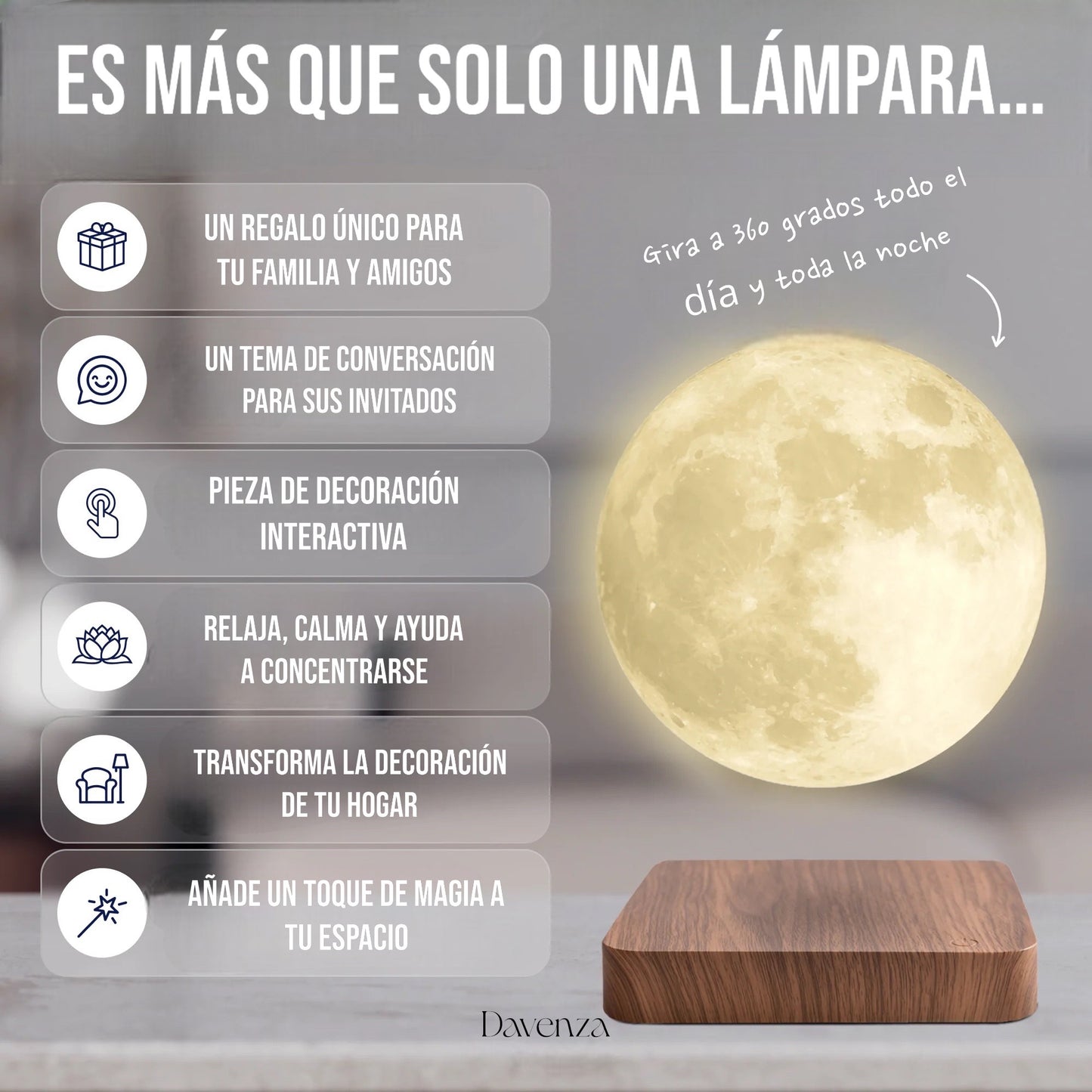 Lámpara De Luna Levitante