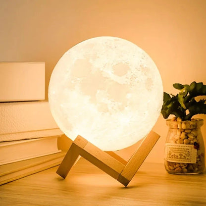 Lampara De Luna 3D Con Base