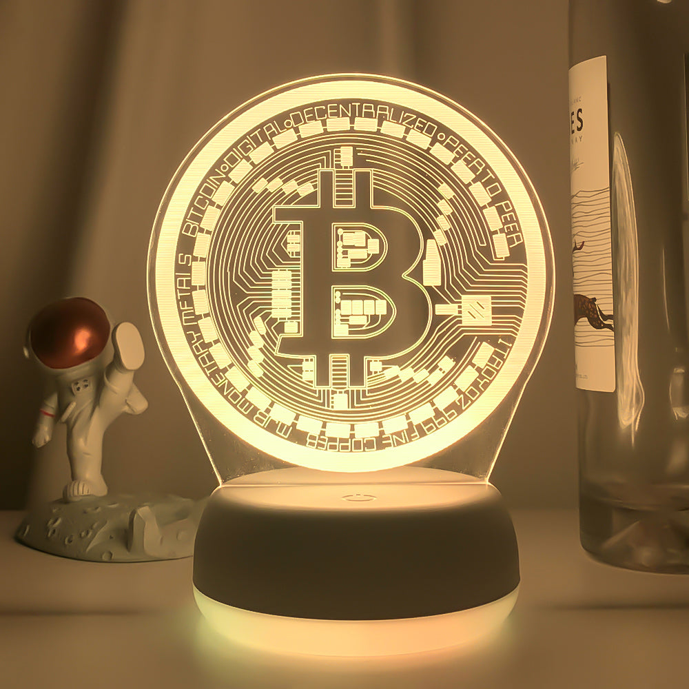 Lámpara LED Bitcoin 3D