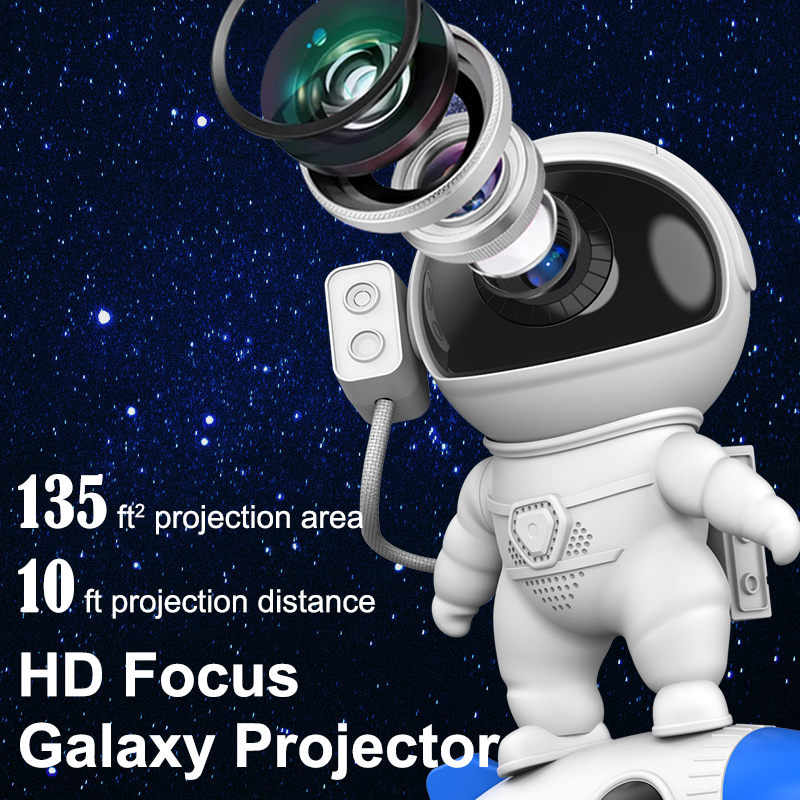 Lámpara Astronauta Proyector LED Galaxia Con Bocina Bluetooth