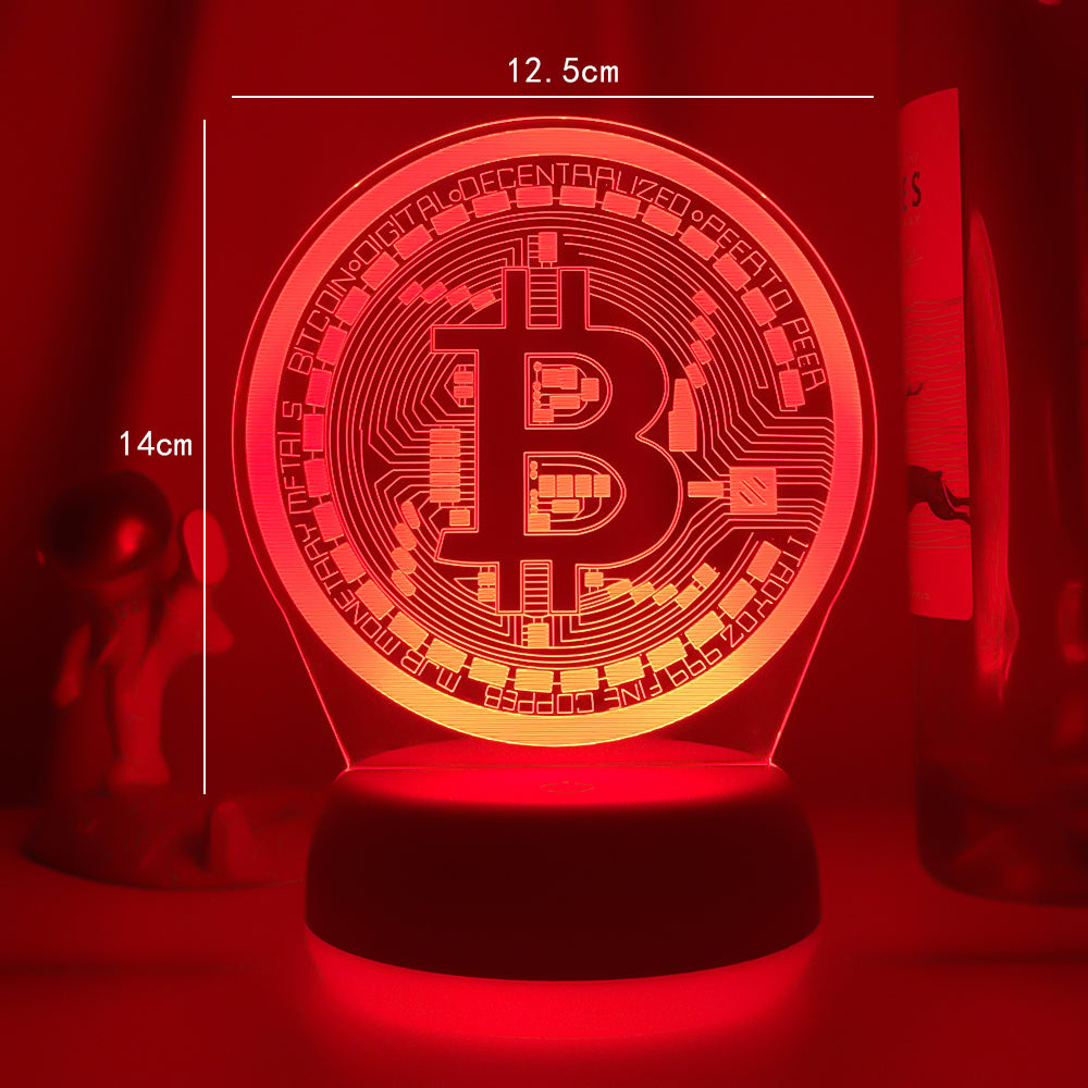 Lámpara LED Bitcoin 3D