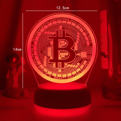 Lámpara LED Bitcoin 3D