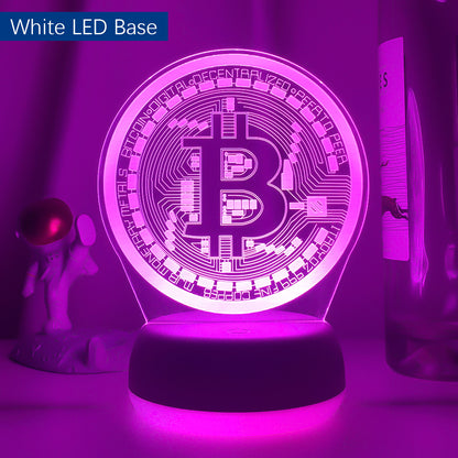 Lámpara LED Bitcoin 3D